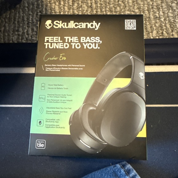 Skullcandy Crusher Evo Wireless Over-Ear Headset - True Black Factory Sealed
